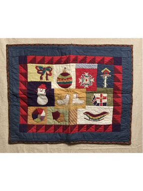 Pottery Barn Holiday Christmas Collectors Quilted Standard Pillow Sham Patchwork